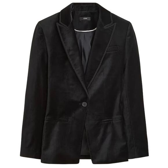 J.Crew Single Breasted Alexandra Sleek Velvet Black Blazer Size 0 NWT - Picture 11 of 11